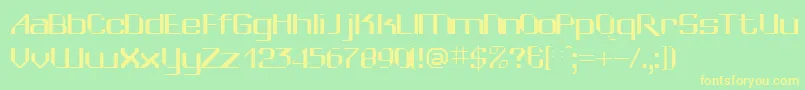 WedgiesskRegular Font – Yellow Fonts on Green Background