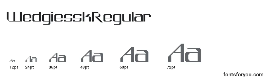 Размеры шрифта WedgiesskRegular