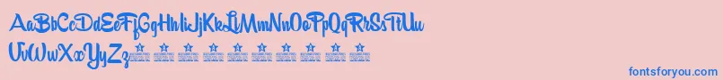 Bananaspersonaluse Font – Blue Fonts on Pink Background