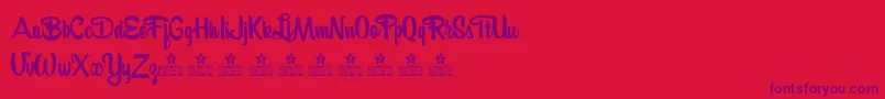 Bananaspersonaluse Font – Purple Fonts on Red Background