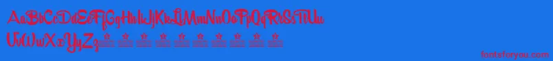 Bananaspersonaluse Font – Red Fonts on Blue Background