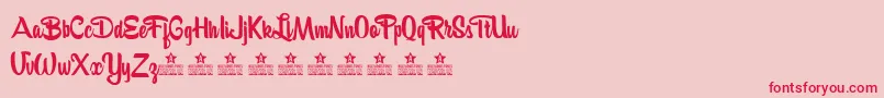 Bananaspersonaluse Font – Red Fonts on Pink Background