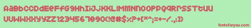 Squarodynamic02 Font – Red Fonts on Green Background