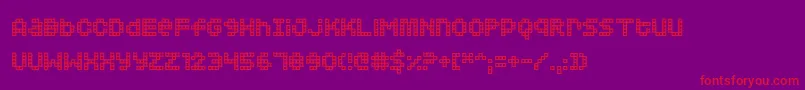 Squarodynamic02-Schriftart – Rote Schriften auf violettem Hintergrund