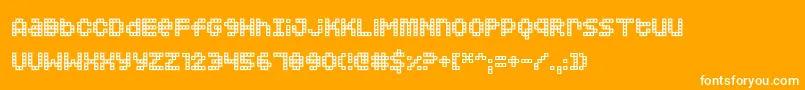 Squarodynamic02-Schriftart – Weiße Schriften auf orangefarbenem Hintergrund