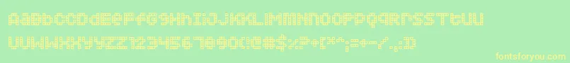 fuente Squarodynamic02 – Fuentes Amarillas Sobre Fondo Verde