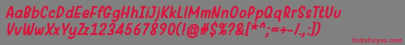 WarungKopiBoldItalic Font – Red Fonts on Gray Background