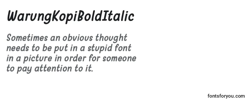 WarungKopiBoldItalic-fontti