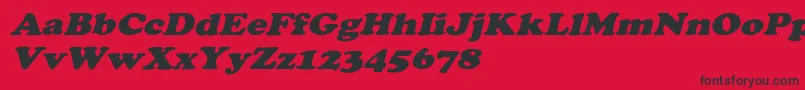 CooperextoblHeavy-Schriftart – Schwarze Schriften auf rotem Hintergrund
