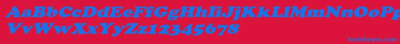 CooperextoblHeavy Font – Blue Fonts on Red Background