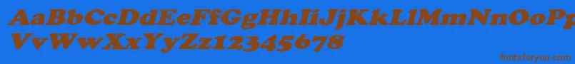 CooperextoblHeavy Font – Brown Fonts on Blue Background