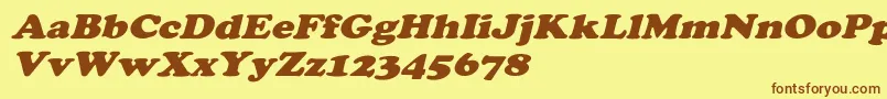 CooperextoblHeavy Font – Brown Fonts on Yellow Background