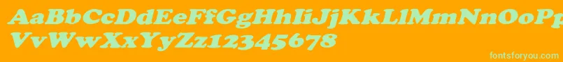 CooperextoblHeavy Font – Green Fonts on Orange Background