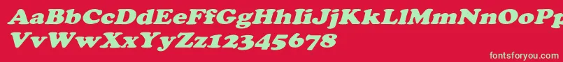 CooperextoblHeavy Font – Green Fonts on Red Background