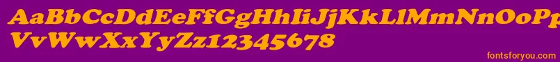 CooperextoblHeavy Font – Orange Fonts on Purple Background