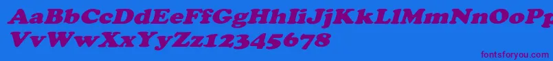 CooperextoblHeavy Font – Purple Fonts on Blue Background