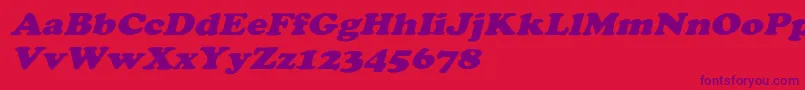 CooperextoblHeavy Font – Purple Fonts on Red Background