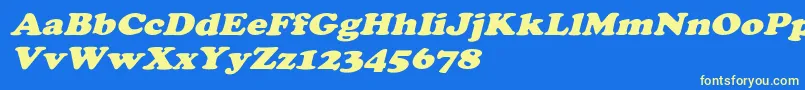 CooperextoblHeavy Font – Yellow Fonts on Blue Background