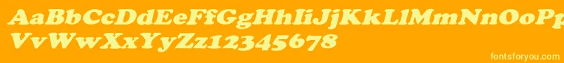 CooperextoblHeavy Font – Yellow Fonts on Orange Background