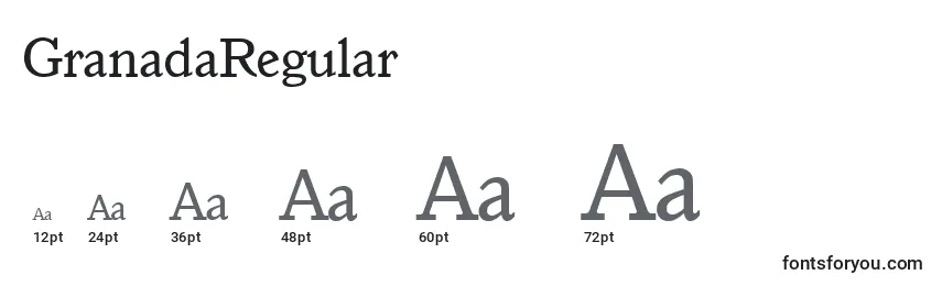 Размеры шрифта GranadaRegular