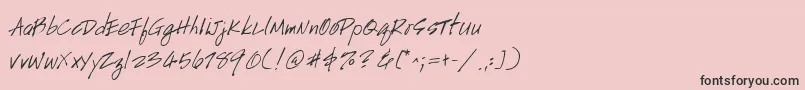 フォントHandscriptuprightItalic – ピンクの背景に黒い文字