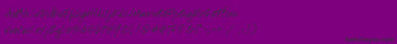 HandscriptuprightItalic Font – Black Fonts on Purple Background