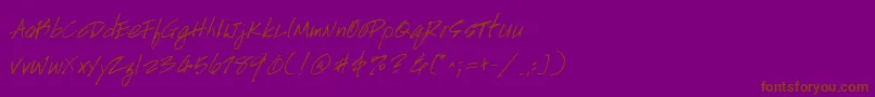 Шрифт HandscriptuprightItalic – коричневые шрифты на фиолетовом фоне