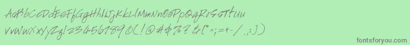 fuente HandscriptuprightItalic – Fuentes Grises Sobre Fondo Verde