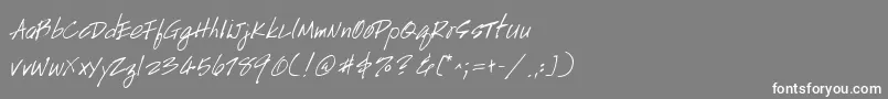 フォントHandscriptuprightItalic – 灰色の背景に白い文字