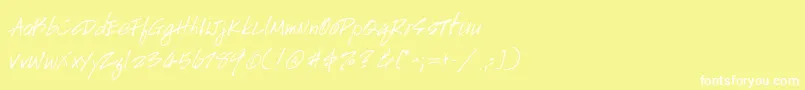 HandscriptuprightItalic Font – White Fonts on Yellow Background