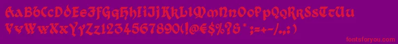 Kingthingsxander-Schriftart – Rote Schriften auf violettem Hintergrund