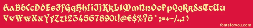 Kingthingsxander Font – Yellow Fonts on Red Background