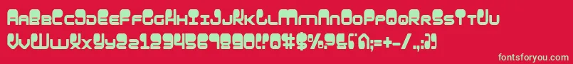 フォントHypnov2c – 赤い背景に緑の文字