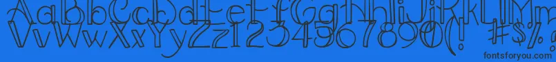 Шрифт DjbUpstairsAtTheAbbey – чёрные шрифты на синем фоне