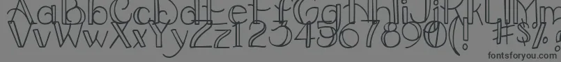 フォントDjbUpstairsAtTheAbbey – 黒い文字の灰色の背景