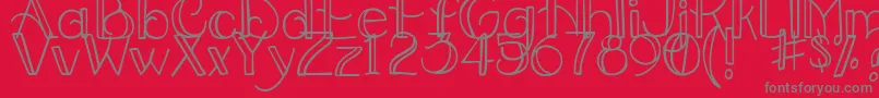 DjbUpstairsAtTheAbbey Font – Gray Fonts on Red Background