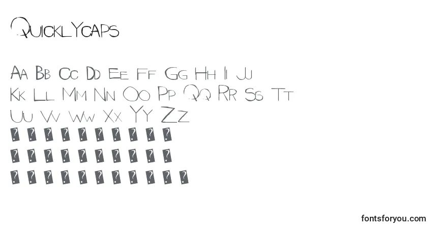 A fonte Quicklycaps – alfabeto, números, caracteres especiais