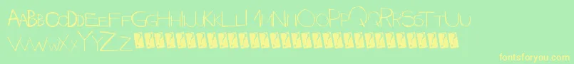 Quicklycaps Font – Yellow Fonts on Green Background