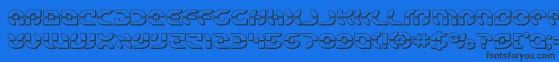 Starfighterbold3D Font – Black Fonts on Blue Background