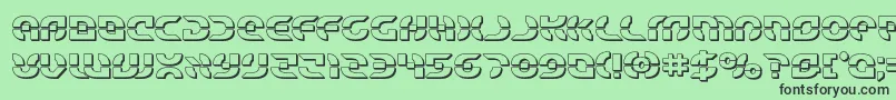 Starfighterbold3D Font – Black Fonts on Green Background