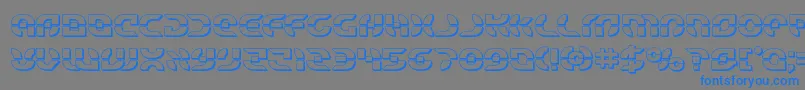 Starfighterbold3D-Schriftart – Blaue Schriften auf grauem Hintergrund