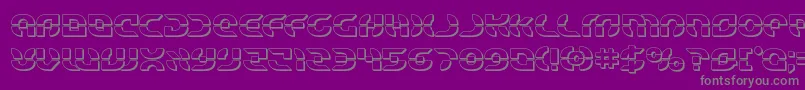 Starfighterbold3D-Schriftart – Graue Schriften auf violettem Hintergrund