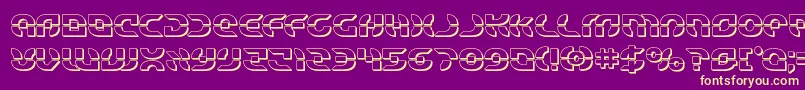 Starfighterbold3D Font – Yellow Fonts on Purple Background