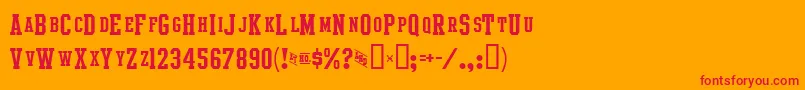 IntramuralSmallCapsJl Font – Red Fonts on Orange Background