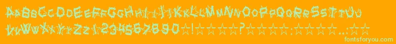 StarDustCondensed Font – Green Fonts on Orange Background