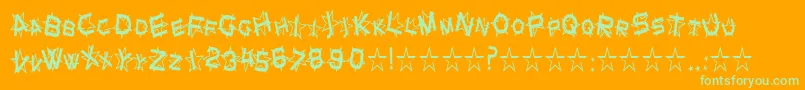 StarDustCondensed-Schriftart – Grüne Schriften auf orangefarbenem Hintergrund