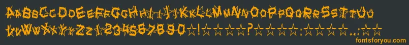 StarDustCondensed Font – Orange Fonts on Black Background