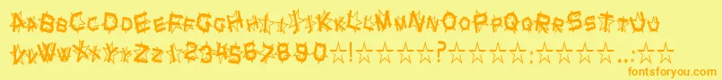 StarDustCondensed Font – Orange Fonts on Yellow Background