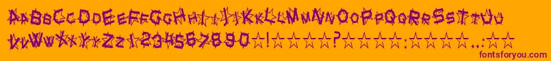 StarDustCondensed Font – Purple Fonts on Orange Background