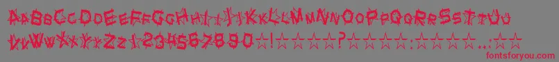 StarDustCondensed Font – Red Fonts on Gray Background